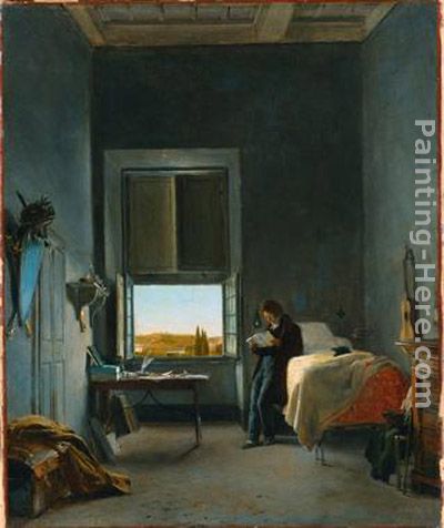 The Artist in His Room at the Villa Medici, Rome painting - Leon Cogniet The Artist in His Room at the Villa Medici, Rome art painting